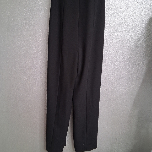 Cach`e Black Jumpsuit With A Scoop Back Outlined With Rhinestones   Size 6 - Picture 6 of 16